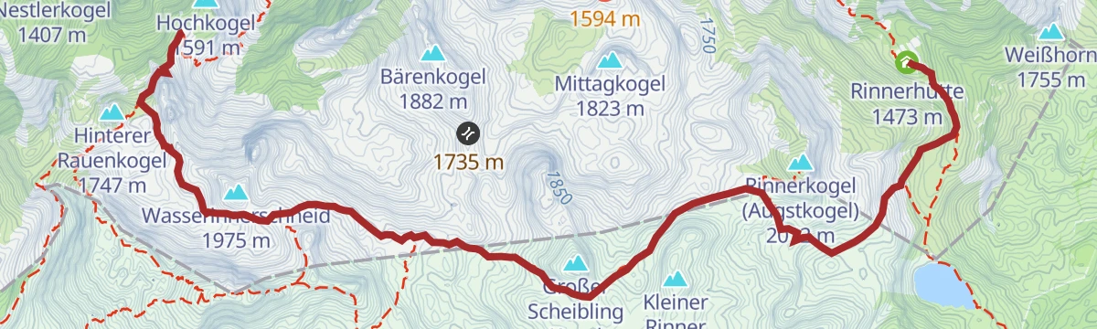Route map: BergeSeen Trail S3: Hochkogelhaus